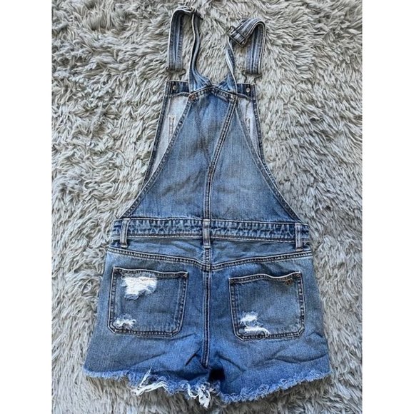 American Eagle Overall Jean Shorts Size XS Denim Short Jeans - Picture 7 of 7